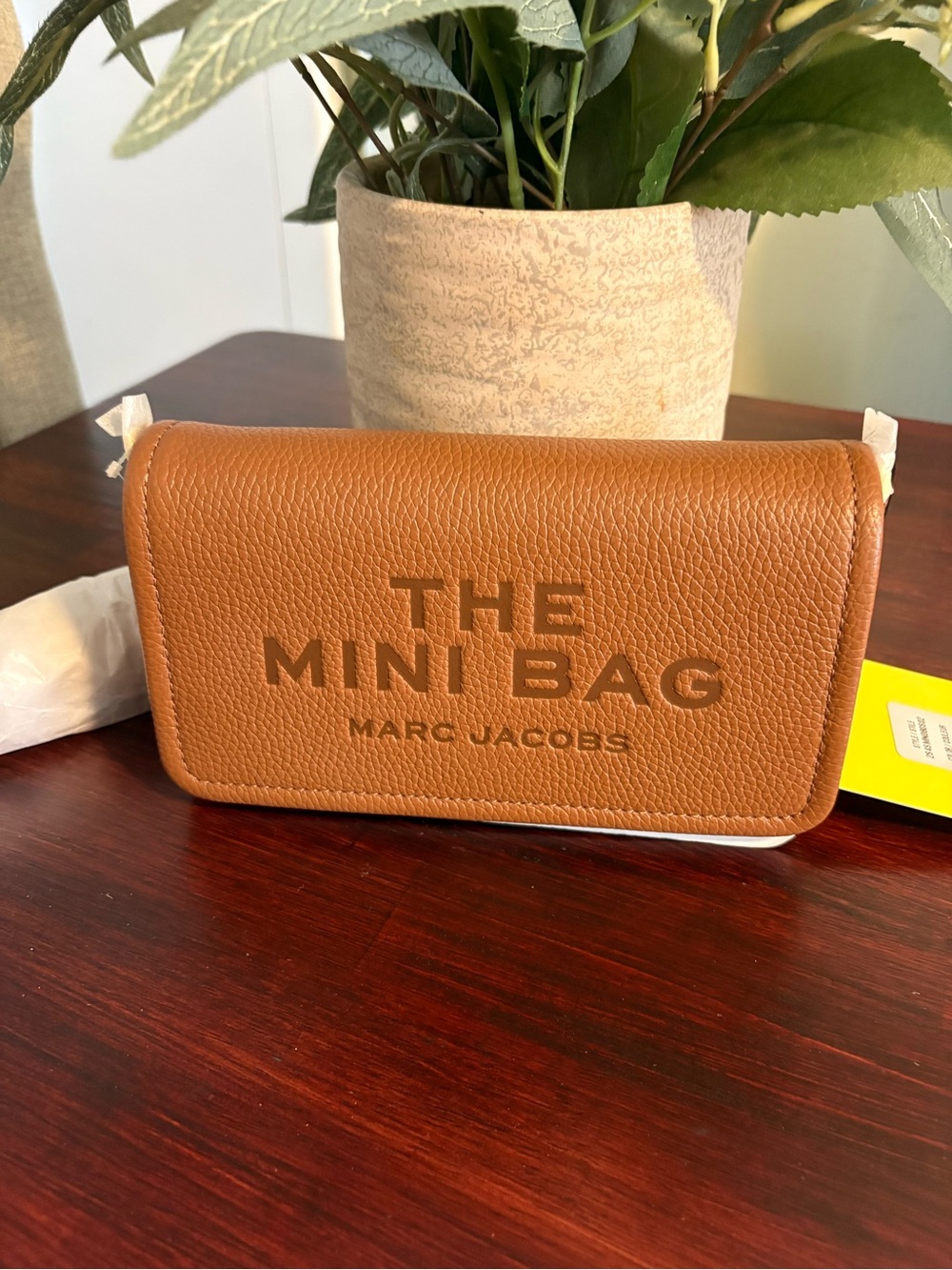 Marc Jacobs Mini Bag in Tan Leather with Embossed Logo